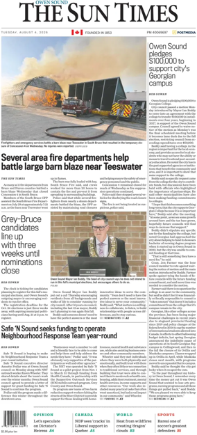 Cover of The Sun Times (Owen Sound)