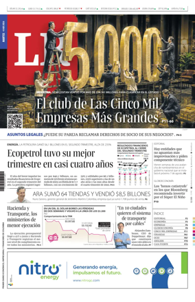 Cover of La Republica (Colombia)