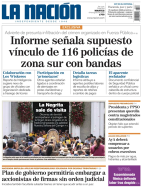 Cover of La Nacion (Costa Rica)
