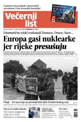 Cover of Vecernji list - Zagreb