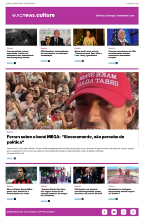 Cover of Euronews Culture and Sport (Portuguese)