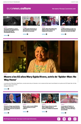 Cover of Euronews Culture and Sport (Spanish) Compiled Edition