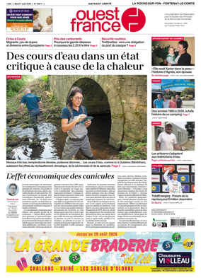 Cover of Ouest France (La Roche-sur-Yon - Fontenay-le-Comte)