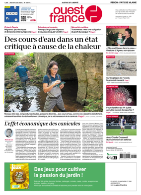 Cover of Ouest France (Redon / Pays de Vilaine)