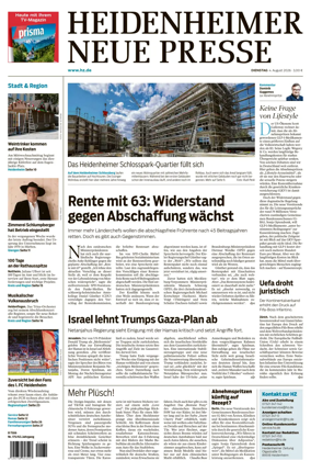 Cover of Heidenheimer Neue Presse
