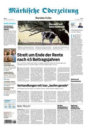Cover of Markische Oderzeitung Bernau