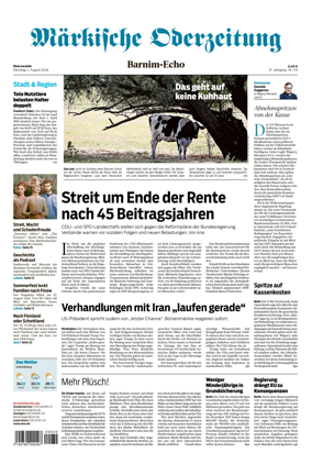 Cover of Markische Oderzeitung Eberswalde