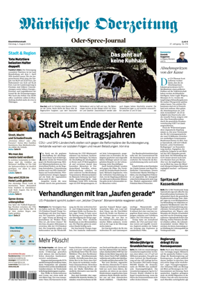 Cover of Markische Oderzeitung Eisenhuttenstadt