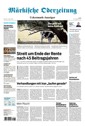 Cover of Markische Oderzeitung Uckermarkanzeiger