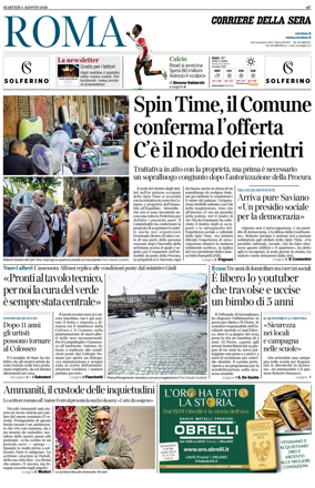 Cover of Corriere della Sera (Roma)