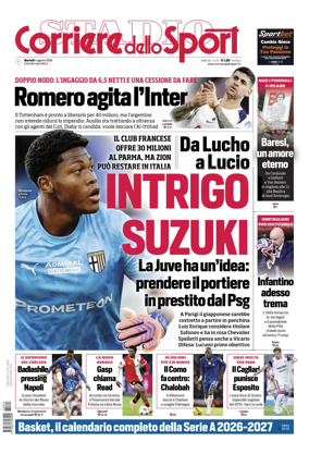 Cover of Corriere dello Sport