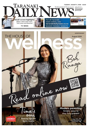 Cover of Taranaki Daily News