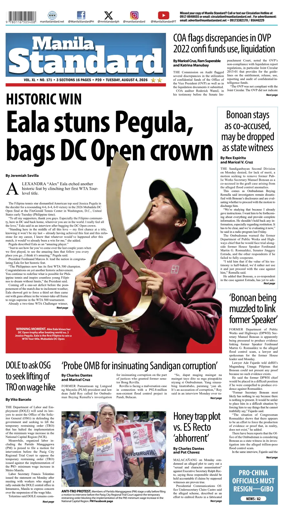 Cover of Manila Standard