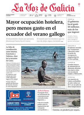 Cover of La Voz de Galicia (Ourense)