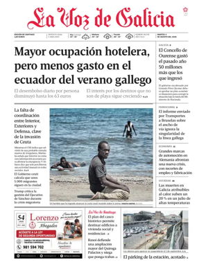 Cover of La Voz de Galicia (Santiago)