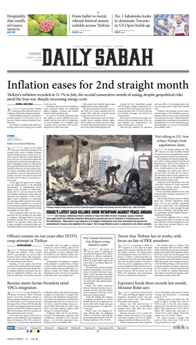 Cover of Daily Sabah (Turkey)