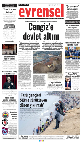 Cover of Evrensel Gazetesi