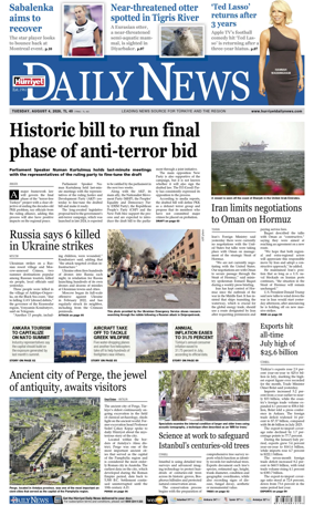Cover of Hurriyet Daily News & Economic Review