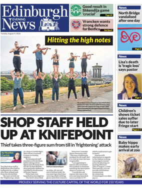 Cover of Edinburgh Evening News