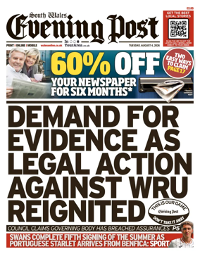 Cover of South Wales Evening Post
