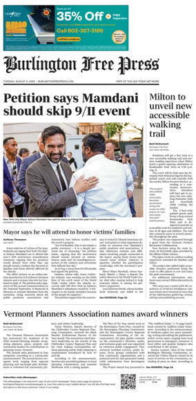 Cover of Burlington Free Press