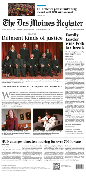 Cover of The Des Moines Register