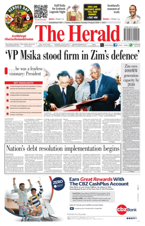 Cover of The Herald (Zimbabwe)