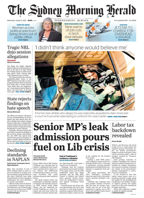 Cover of The Sydney Morning Herald