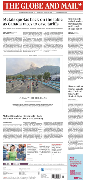 Cover of The Globe and Mail (Ottawa/Quebec Edition)