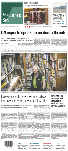 Cover of Vancouver Sun