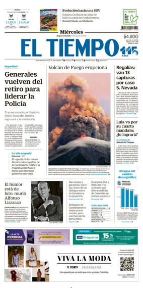 Cover of El Tiempo (Bogota)