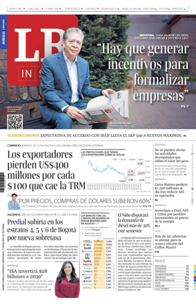 Cover of La Republica (Colombia)