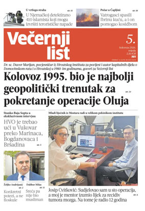 Cover of Vecernji list BiH