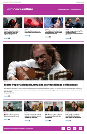 Cover of Euronews Culture and Sport (Portuguese)