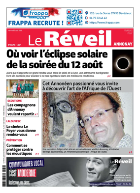 Cover of Le Reveil du Vivarais – edition Annonay