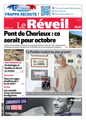 Cover of Le Reveil du Vivarais – edition Pilat