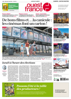 Cover of Ouest-France (Quimper Centre-Finistere)