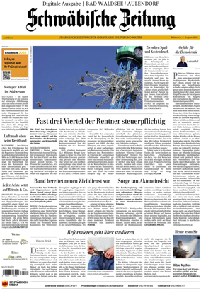 Cover of Schwabische Zeitung (Bad Waldsee / Aulendorf)