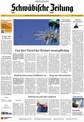 Cover of Schwabische Zeitung (Riedlingen)
