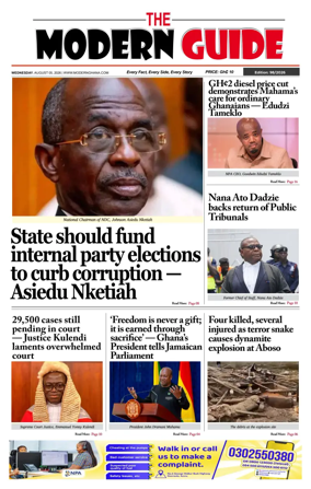 Cover of The Modern Guide Newspaper (Ghana)