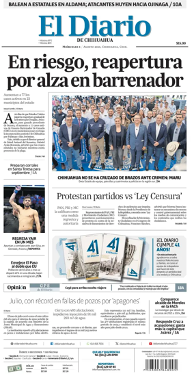 Cover of El Diario de Chihuahua