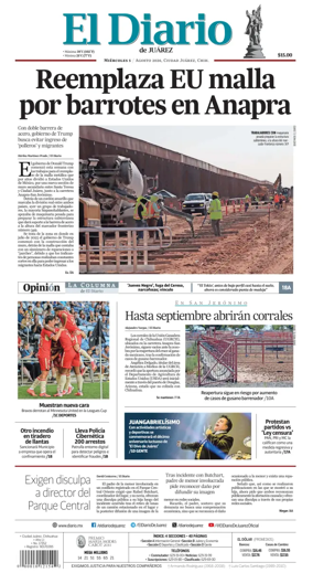 Cover of El Diario de Juarez