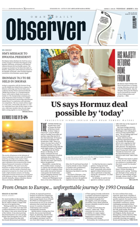 Cover of Oman Daily Observer