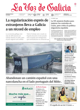 Cover of La Voz de Galicia (Arousa)