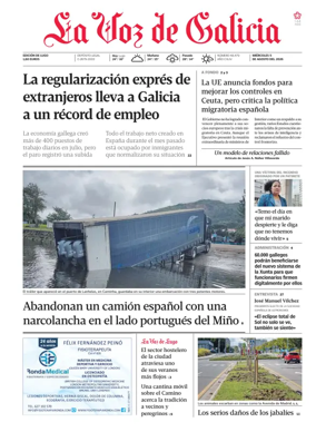 Cover of La Voz de Galicia (Lugo)