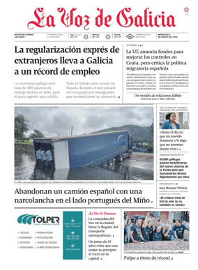 Cover of La Voz de Galicia (Ourense)