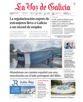 Cover of La Voz de Galicia (Pontevedra)