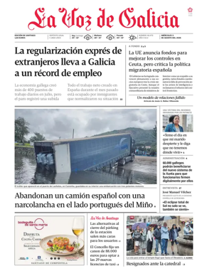 Cover of La Voz de Galicia (Santiago)