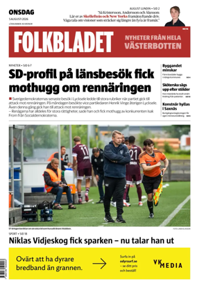 Cover of Folkbladet Vasterbotten