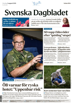 Cover of Svenska Dagbladet